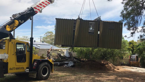 Shed Relocation - Craning Sheds On Your Property 