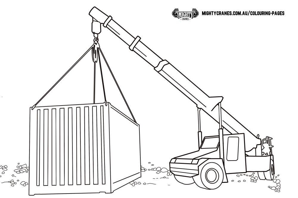 Free Kids Colouring Page Franna Mobile Crane AT20 Download