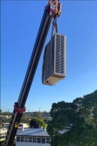 crane lift for hvac installation brisbane qld