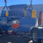 dual franna crane lift during machinery installation brisbane qld