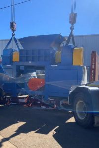 dual franna crane lift during machinery installation brisbane qld