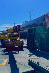 franna crane with extended boom and adaptor for boat maintenance brisbane qld