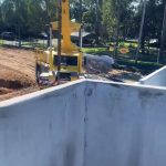 franna pick and carry crane installing concrete tanks brisbane qld