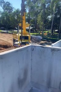 franna pick and carry crane installing concrete tanks brisbane qld