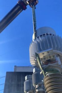 franna taxi crane assisting in power station maintenance brisbane qld