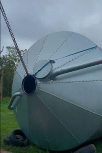 franna taxi crane assisting with silo or tank installation brisbane qld