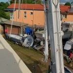 kato city crane assisting in boat yard brisbane qld