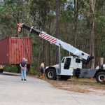 Shipping Container Being Relocated On A Property In Brisbane Shipping Container Being Relocated On A Property In Brisbane
